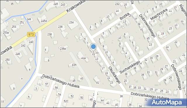 Tarnów, Okulickiego-Niedźwiadka Leopolda, gen., 11, mapa Tarnów
