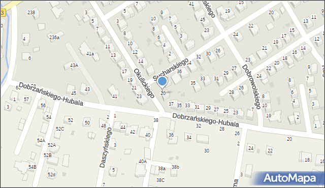 Tarnów, Okulickiego-Niedźwiadka Leopolda, gen., 20, mapa Tarnów