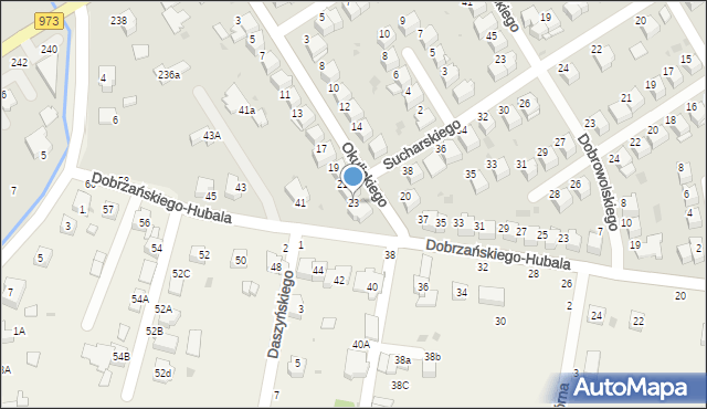 Tarnów, Okulickiego-Niedźwiadka Leopolda, gen., 23, mapa Tarnów