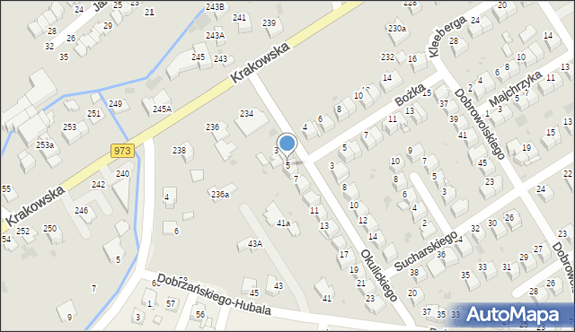 Tarnów, Okulickiego-Niedźwiadka Leopolda, gen., 5, mapa Tarnów