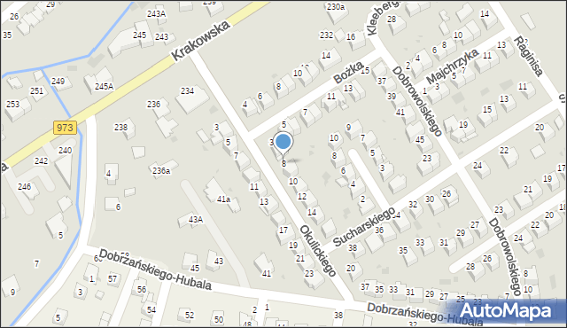 Tarnów, Okulickiego-Niedźwiadka Leopolda, gen., 8, mapa Tarnów