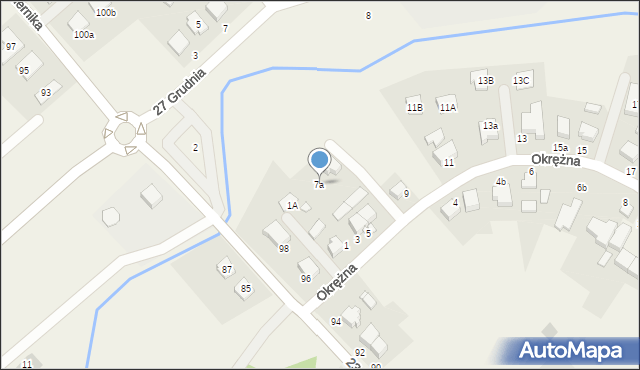 Tarnowo Podgórne, Okrężna, 7a, mapa Tarnowo Podgórne