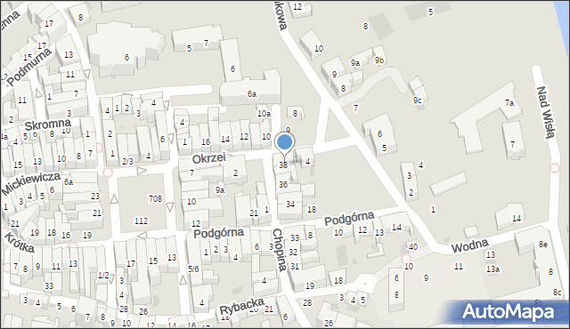 Tczew, Okrzei Stefana, 3, mapa Tczew