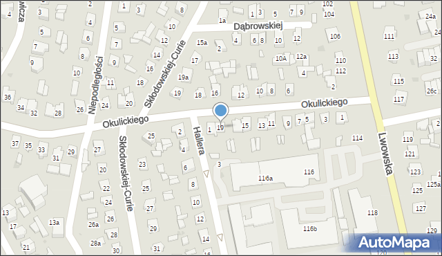 Tomaszów Lubelski, Okulickiego Leopolda, gen., 19, mapa Tomaszów Lubelski