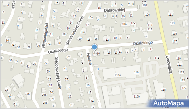 Tomaszów Lubelski, Okulickiego Leopolda, gen., 21, mapa Tomaszów Lubelski