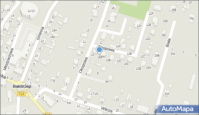 Tomaszów Mazowiecki, Okopowa, 10A, mapa Tomaszów Mazowiecki