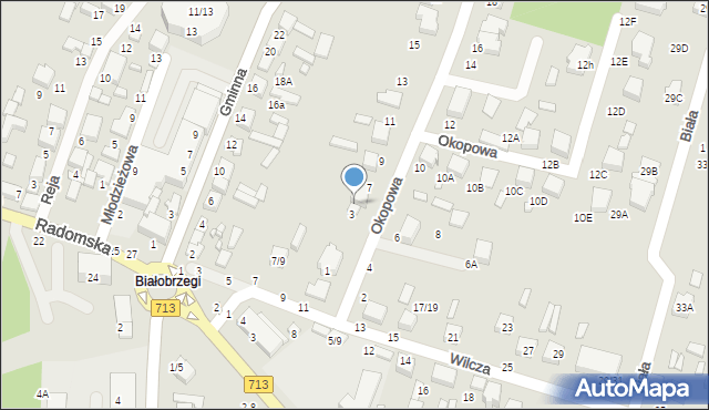 Tomaszów Mazowiecki, Okopowa, 5, mapa Tomaszów Mazowiecki