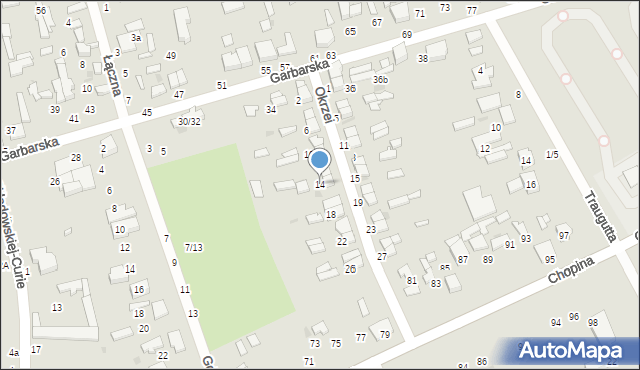 Tomaszów Mazowiecki, Okrzei Stefana, 14, mapa Tomaszów Mazowiecki