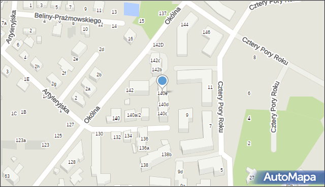 Toruń, Okólna, 140e, mapa Torunia