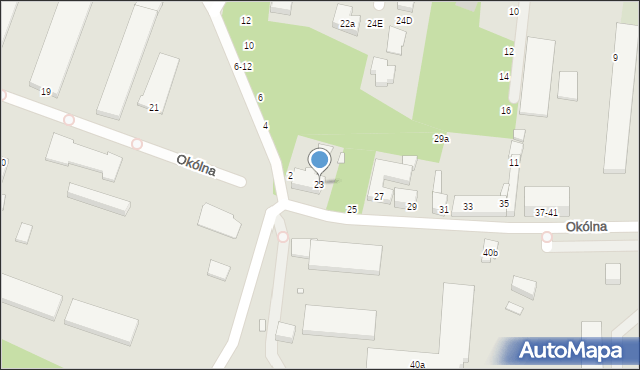 Toruń, Okólna, 23, mapa Torunia