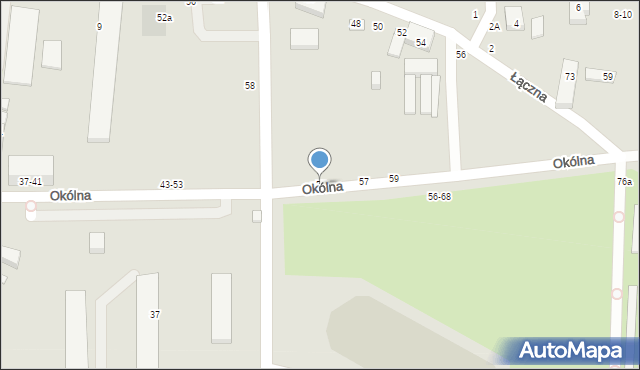 Toruń, Okólna, 55, mapa Torunia