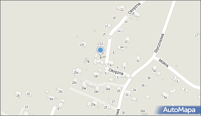 Trzebinia, Okrężna, 9, mapa Trzebinia