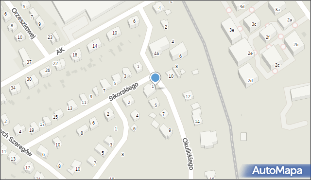 Trzebnica, Okulickiego-Niedźwiadka Leopolda, gen., 3, mapa Trzebnica