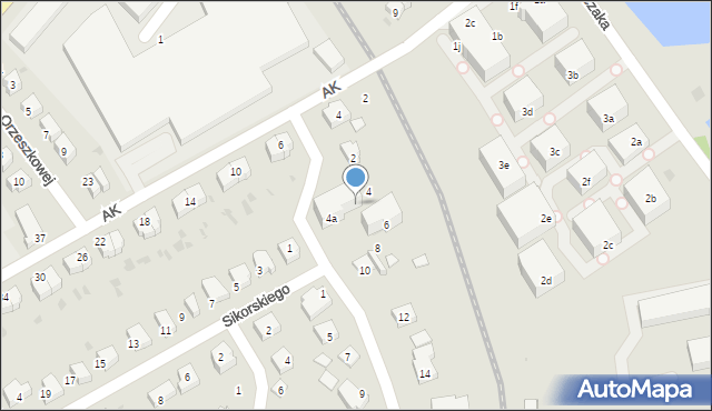 Trzebnica, Okulickiego-Niedźwiadka Leopolda, gen., 4b, mapa Trzebnica