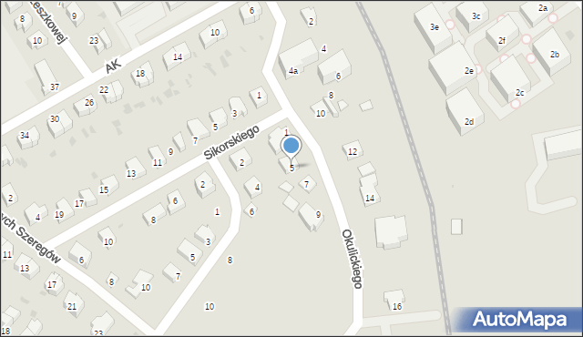 Trzebnica, Okulickiego-Niedźwiadka Leopolda, gen., 5, mapa Trzebnica