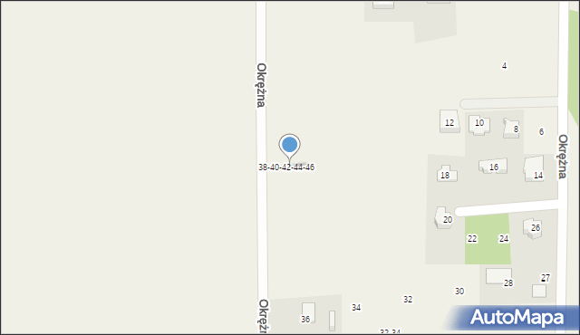 Umiastów, Okrężna, 38-40-42-44-46, mapa Umiastów
