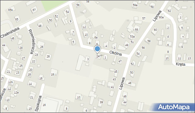 Unisław, Okólna, 1A, mapa Unisław