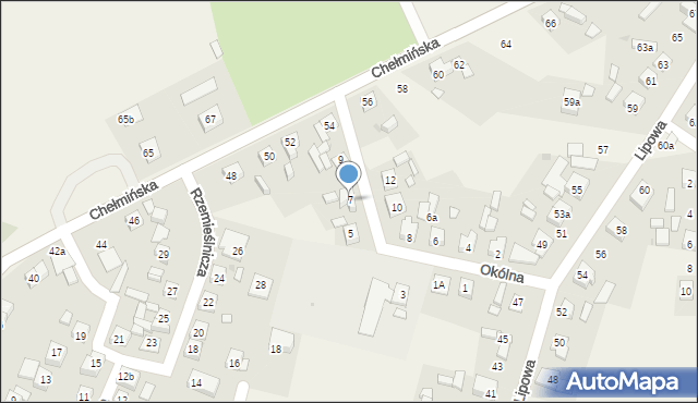 Unisław, Okólna, 7, mapa Unisław