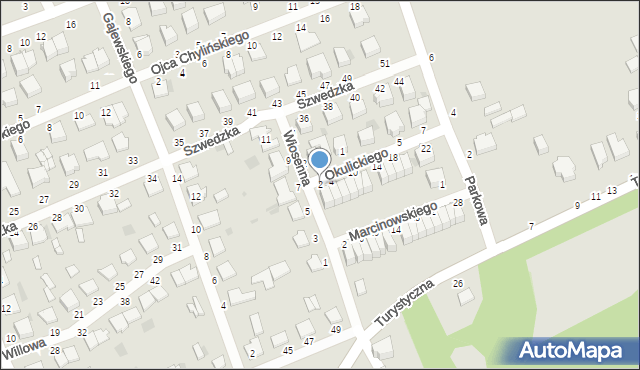 Warka, Okulickiego-Niedźwiadka Leopolda, gen., 2, mapa Warka