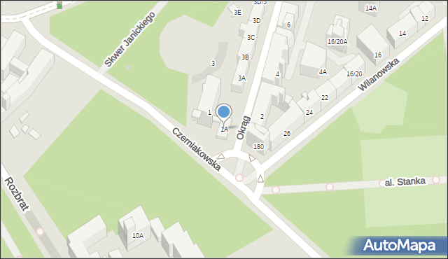 Warszawa, Okrąg, 1A, mapa Warszawy