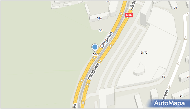 Warszawa, Okopowa, 56a, mapa Warszawy