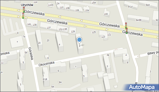Warszawa, Okocimska, 2, mapa Warszawy