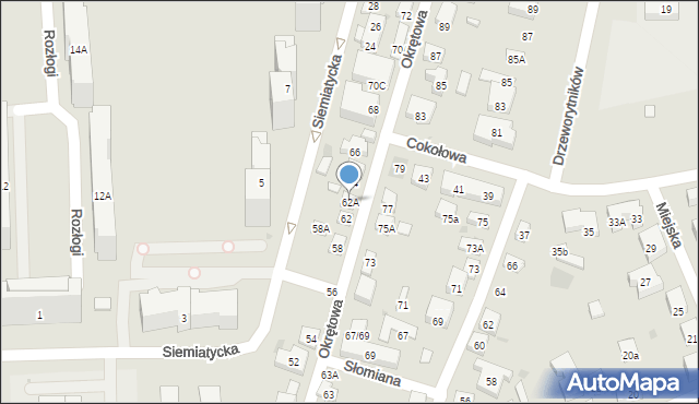 Warszawa, Okrętowa, 62A, mapa Warszawy