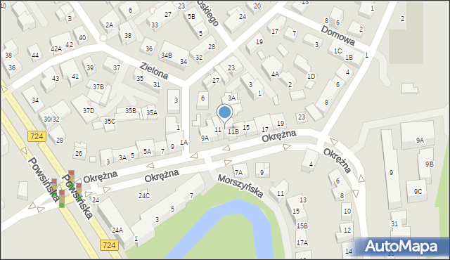 Warszawa, Okrężna, 11A, mapa Warszawy