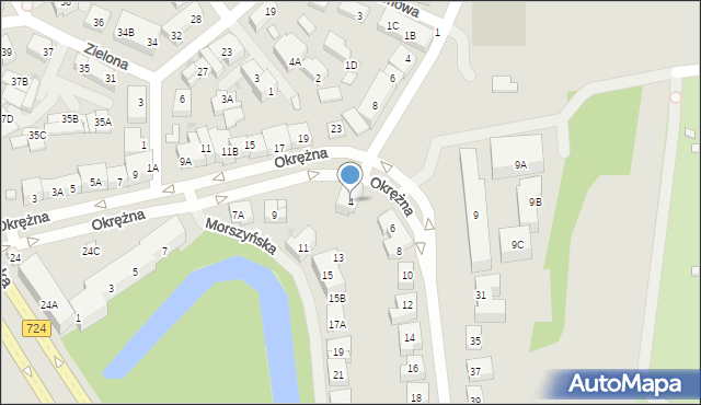 Warszawa, Okrężna, 4, mapa Warszawy