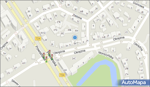 Warszawa, Okrężna, 5A, mapa Warszawy