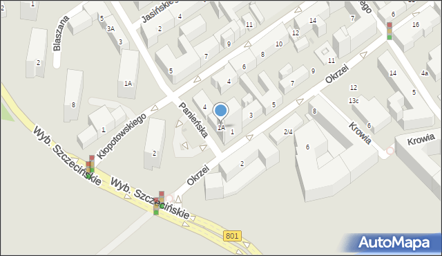 Warszawa, Okrzei Stefana, 1A, mapa Warszawy