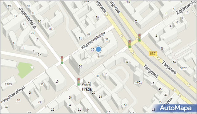 Warszawa, Okrzei Stefana, 35, mapa Warszawy