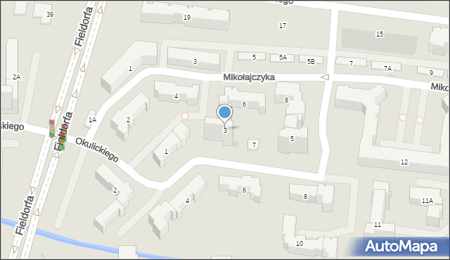 Warszawa, Okulickiego-Niedźwiadka Leopolda, gen., 3, mapa Warszawy