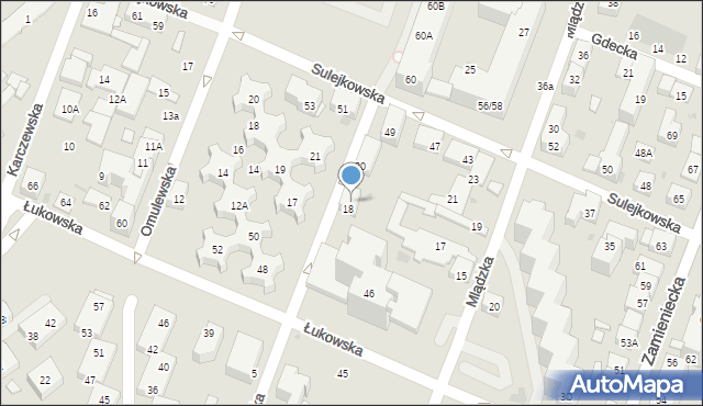 Warszawa, Okuniewska, 20A, mapa Warszawy