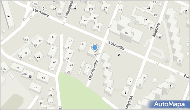 Warszawa, Okuniewska, 5, mapa Warszawy