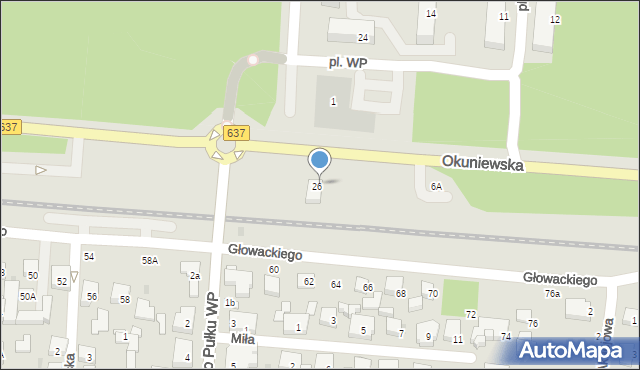 Warszawa, Okuniewska, 6, mapa Warszawy