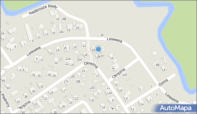 Wejherowo, Okrężna, 16, mapa Wejherowo