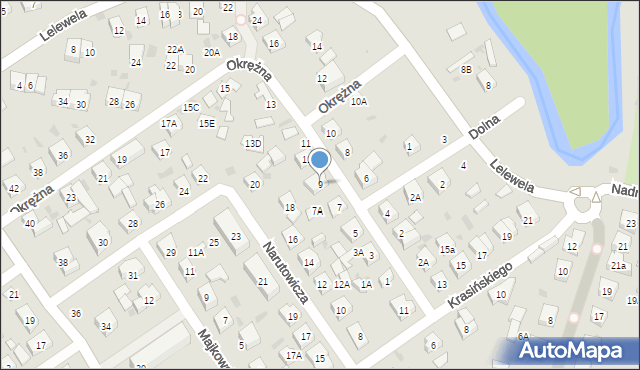 Wejherowo, Okrężna, 9, mapa Wejherowo