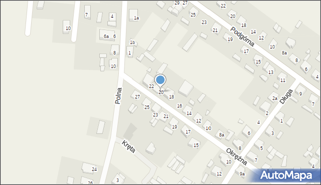 Widziszewo, Okrężna, 20, mapa Widziszewo