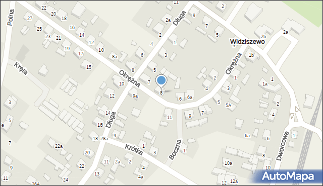 Widziszewo, Okrężna, 8, mapa Widziszewo