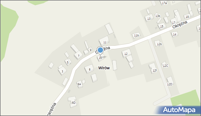 Wirów, Okrężna, 10, mapa Wirów
