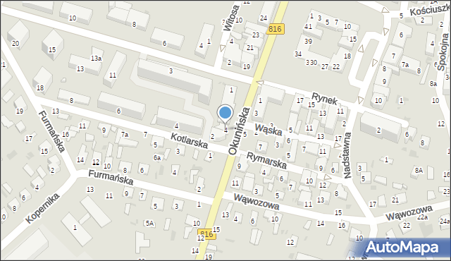 Włodawa, Okunińska, 4, mapa Włodawa