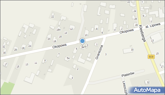 Wojcieszków, Okopowa, 3A, mapa Wojcieszków