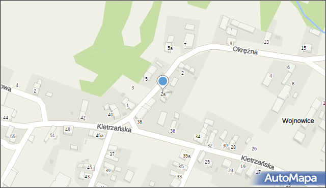 Wojnowice, Okrężna, 2a, mapa Wojnowice