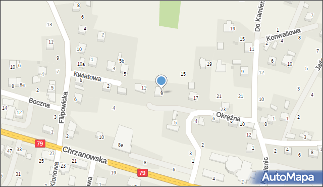 Wola Filipowska, Okrężna, 9, mapa Wola Filipowska