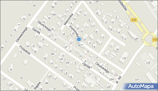 Wołomin, Okulickiego Leopolda, gen., 10, mapa Wołomin