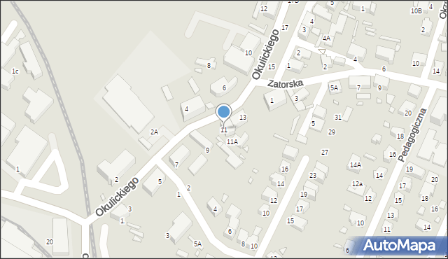 Wrocław, Okulickiego Leopolda, gen., 11, mapa Wrocławia