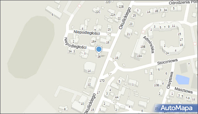 Wrocław, Okulickiego Leopolda, gen., 16, mapa Wrocławia
