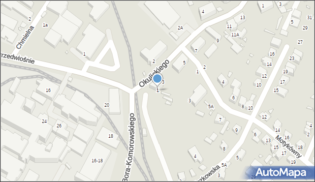 Wrocław, Okulickiego-Niedźwiadka Leopolda, gen., 1, mapa Wrocławia