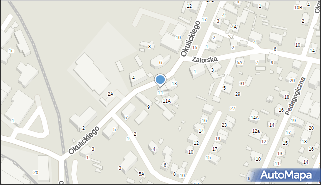 Wrocław, Okulickiego-Niedźwiadka Leopolda, gen., 11, mapa Wrocławia